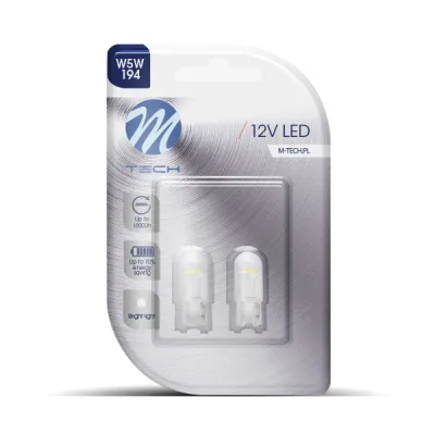 Blister 2x LED L006AW - W5W Concave White