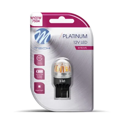 M-TECH Platinum LB828Y-01B - T20 W21W, 12-24V 15x2835SMD, CANBUS, Amber